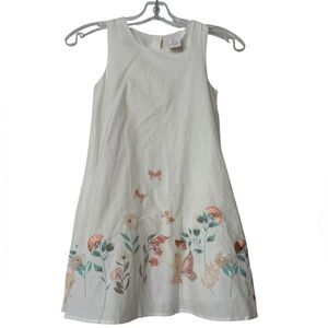 Shabby Chic Kids Dress - White with Pink and Green Accents